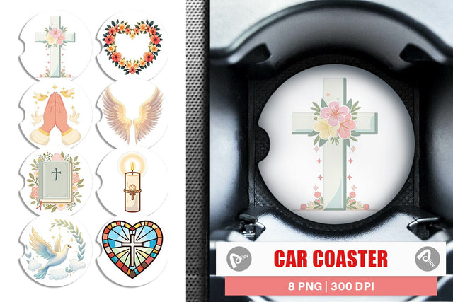 Car Coaster Faithful Pastels Sublimation artnoy 