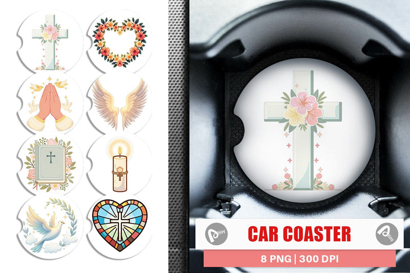 Car Coaster Faithful Pastels Sublimation artnoy 