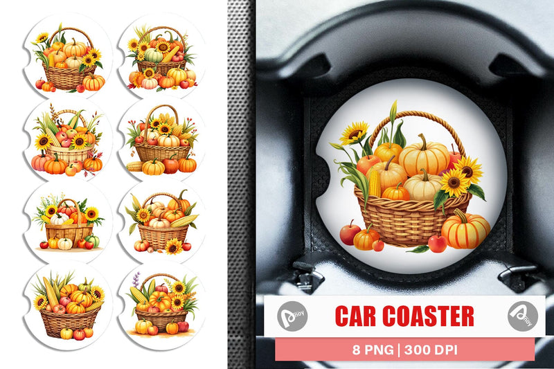 Car Coaster Fall Fruit Sublimation artnoy 