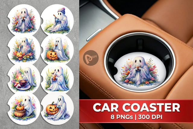 Car Coaster Fall Pumpkin Spice Coffee Sublimation artnoy 