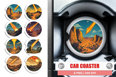 Car Coaster Falling Meteor Sublimation artnoy 