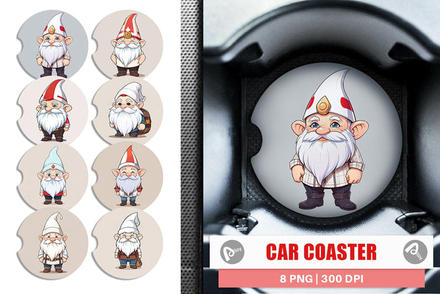 Car Coaster Father's Day Gnome Sublimation artnoy 