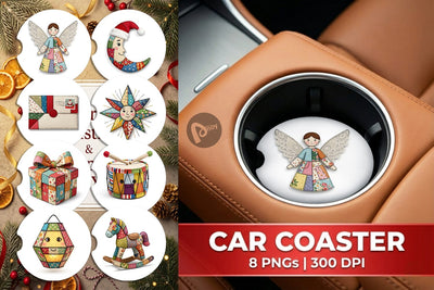 Car Coaster Festive Handcrafted Patchwork Sublimation artnoy 