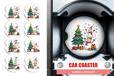 Car Coaster Festive Winter Whimsy Sublimation artnoy 