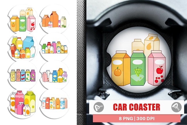 Car Coaster Flavored Milk Carton Sublimation artnoy 