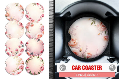 Car Coaster Floral Sublimation artnoy 