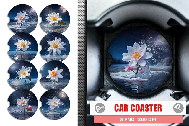 Car Coaster Flower and Water Sublimation artnoy 