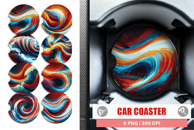 Car Coaster Flowing Liquid Paint Sublimation artnoy 