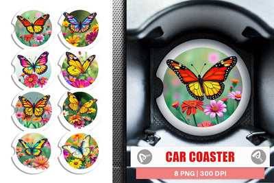 Car Coaster Forest Mushrooms Sublimation artnoy 