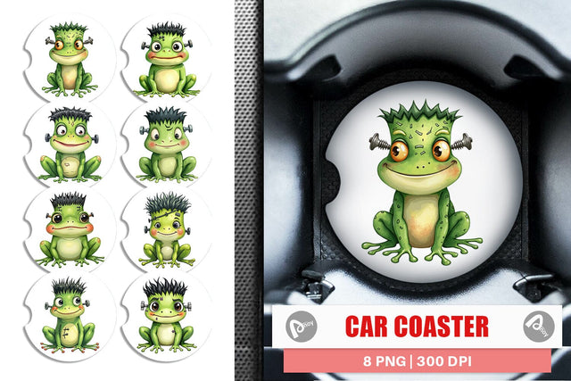 Car Coaster Frankenstein Frog Sublimation artnoy 