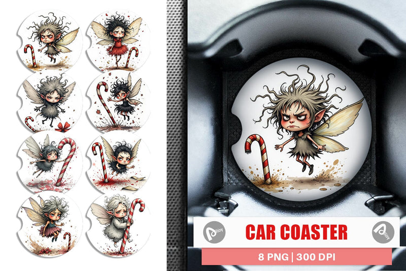 Car Coaster Frazzled Sugar Plum Fairy Sublimation artnoy 