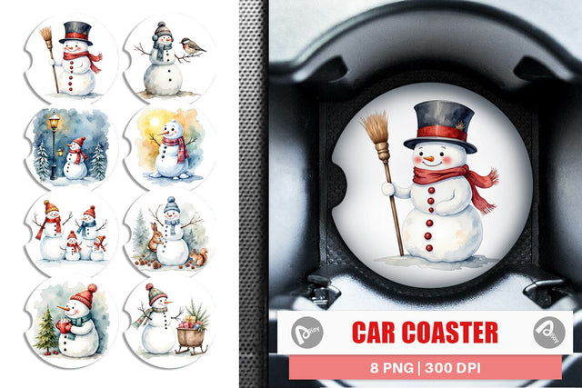 Car Coaster Frosty Friends Sublimation artnoy 