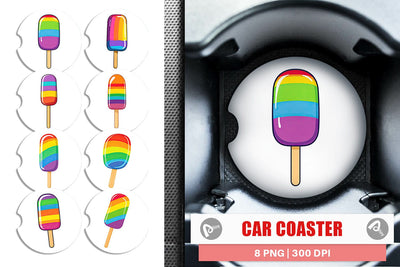 Car Coaster Frozen Treat Sublimation artnoy 