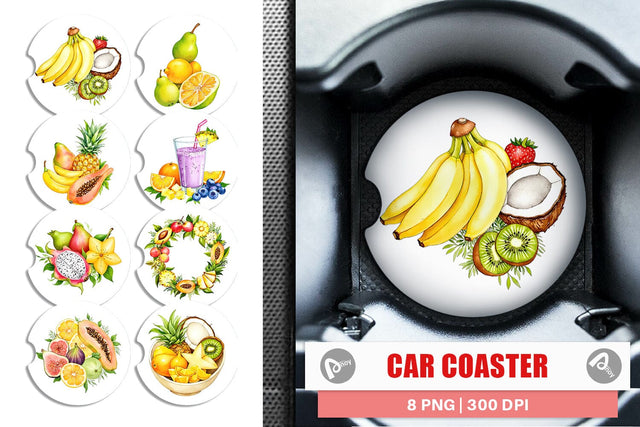 Car Coaster Fruit Fiesta Sublimation artnoy 
