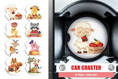 Car Coaster Fruit Harvest Babies Sublimation artnoy 