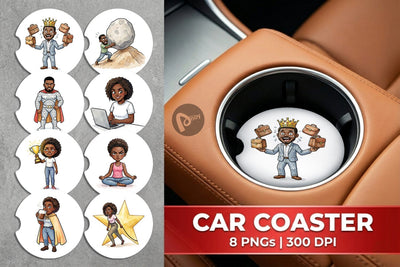 Car Coaster Funny Black Excellence Sublimation artnoy 