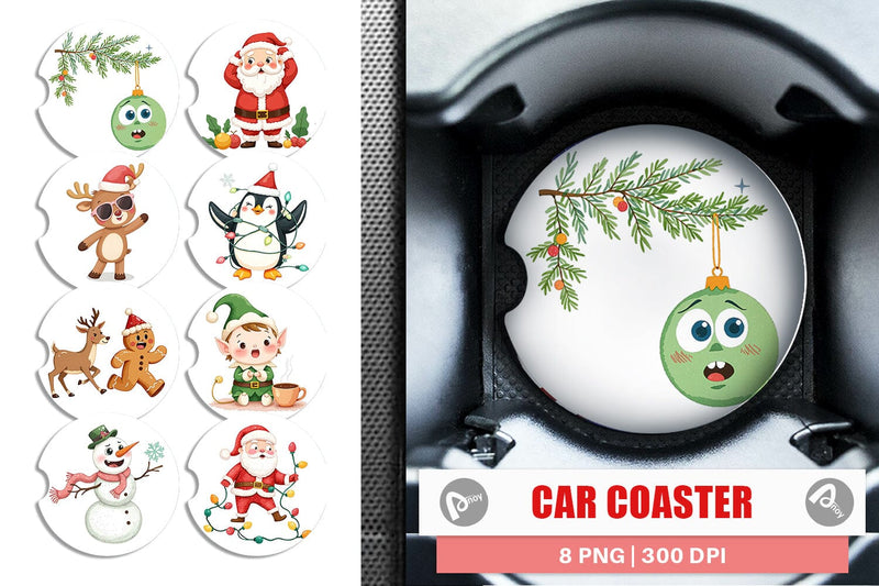 Car Coaster Funny Christmas Sublimation artnoy 