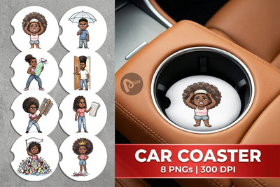 Car Coaster Funny Natural Hair Humor Sublimation artnoy 