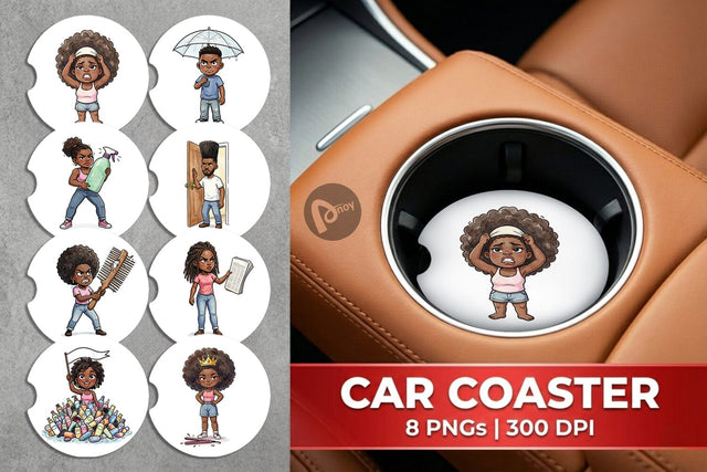 Car Coaster Funny Natural Hair Humor Sublimation artnoy 