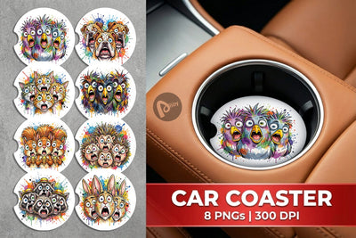 Car Coaster Funny Suburban Animal Heatwave Sublimation artnoy 