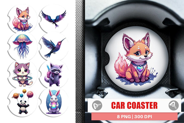 Car Coaster Galactic Pet Charms Sublimation artnoy 