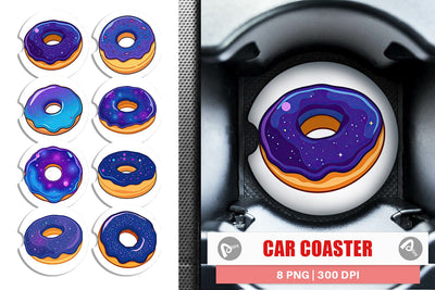 Car Coaster Galaxy Donut Sublimation artnoy 