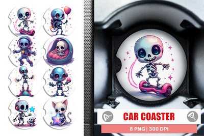 Car Coaster Galaxy Skeletons Sublimation artnoy 