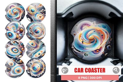 Car Coaster Galaxy with Planets Sublimation artnoy 