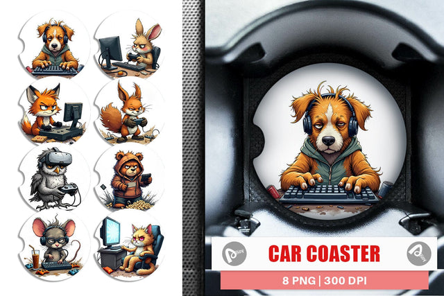 Car Coaster Gamer Critters Sublimation artnoy 