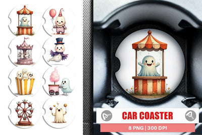 Car Coaster Ghost Carnival Toys Sublimation artnoy 