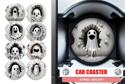 Car Coaster Ghost in Wall Sublimation artnoy 
