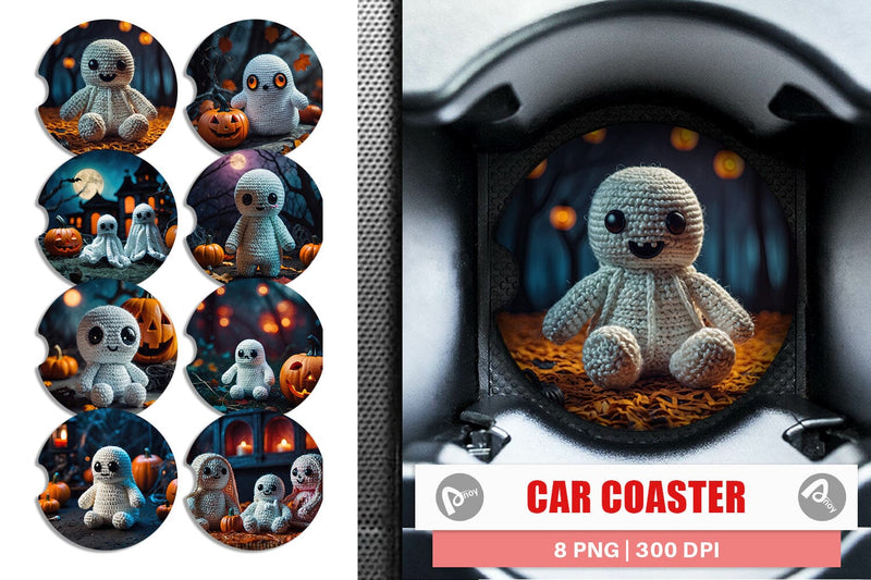 Car Coaster Ghost Knitted Sublimation artnoy 