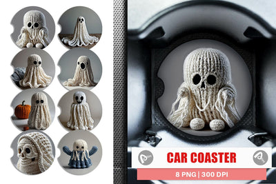 Car Coaster Ghost Knitted Sublimation artnoy 
