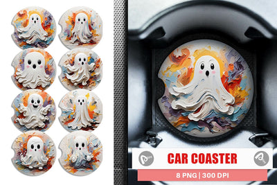 Car Coaster Ghost Painting Sublimation artnoy 