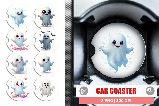 Car Coaster Ghostly Twists Sublimation artnoy 