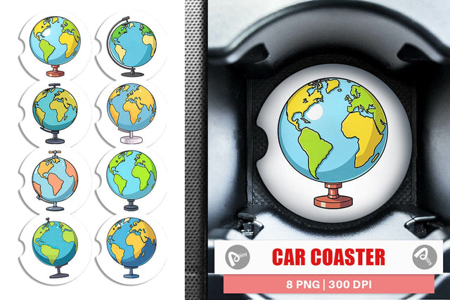 Car Coaster Globe Sublimation artnoy 