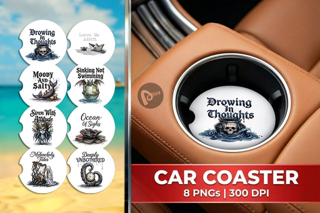 Car Coaster Gloomy Siren Goth Summer Quote Sublimation artnoy 