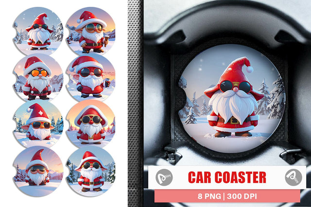 Car Coaster Gnome Christmas Sublimation artnoy 