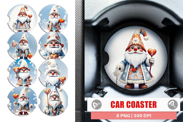 Car Coaster Gnome Christmas Sublimation artnoy 