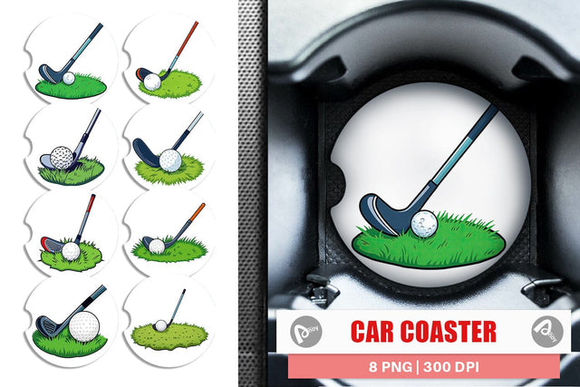 Car Coaster Golf Club Sublimation artnoy 