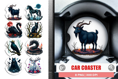 Car Coaster Gothic Enchanted Beasts Sublimation artnoy 