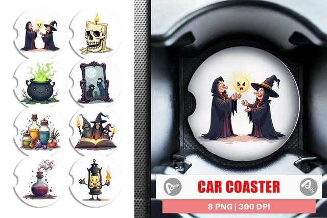 Car Coaster Gothic Halloween Miscellaneous Sublimation artnoy 