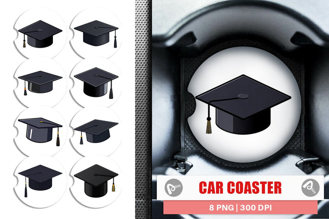Car Coaster Graduation Cap Sublimation artnoy 