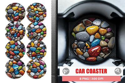 Car Coaster Green Marble Painting Sublimation artnoy 