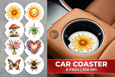 Car Coaster Groovy Garden Mama Sublimation artnoy 