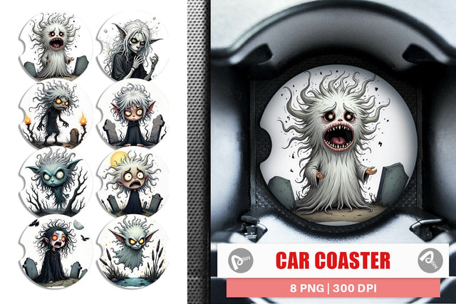 Car Coaster Grumpy Banshee Sublimation artnoy 