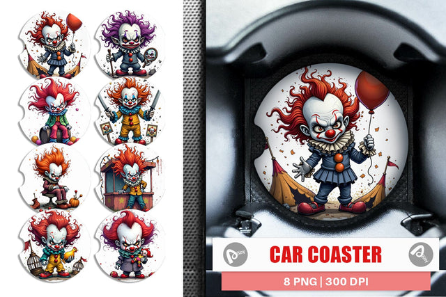 Car Coaster Grumpy Clown Sublimation artnoy 
