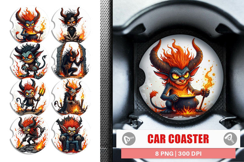 Car Coaster Grumpy Demon Sublimation artnoy 