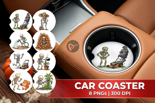 Car Coaster Grumpy Garden Dad Bone Watercolor Sublimation artnoy 