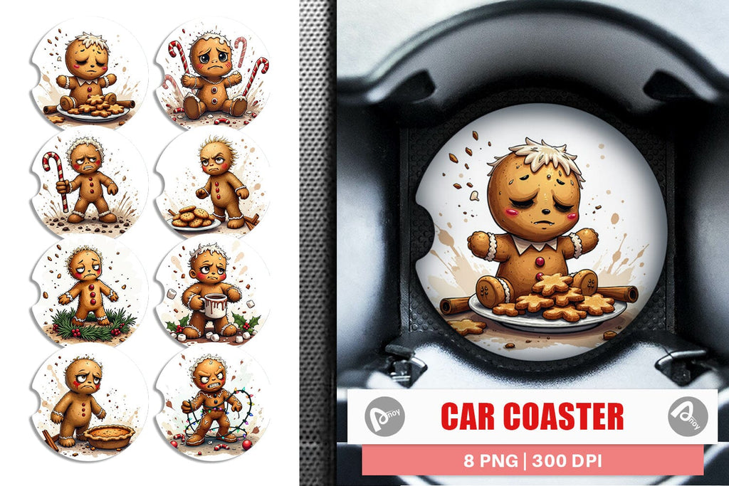 Car Coaster Grumpy Gingerbread Gang - So Fontsy